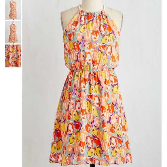 Modcloth Tulips Company Dress Large - Picture 1 of 1